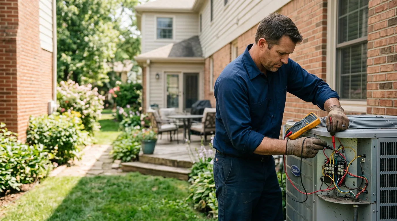HVAC technician working near Walshville, IL